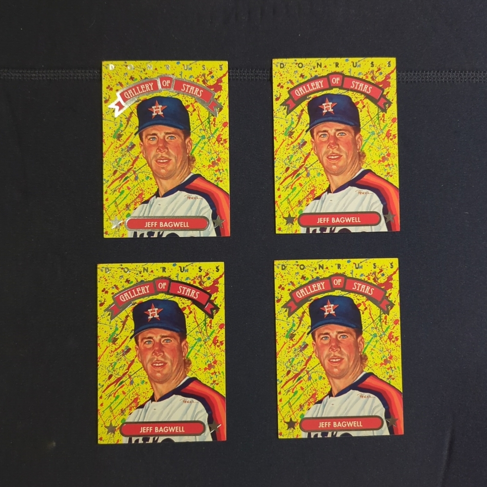 Lot Of 4 Jeff Bagwell Houston Astros NEW Cards 1992 Donruss Baseball cards